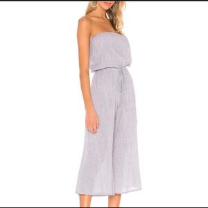 Planet Blue Boutique Blue Life Bell Jumper Romper Striped B&W Women's Sz M NEW